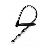 Серебристый уретральный плаг-бусины TOYFA Metal с мягким фиксириющим кольцом - ToyFa - купить с доставкой в Одинцово