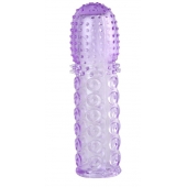Насадка гелевая фиолетовая с точками, шипами и наплывами - 13,5 см. - Toyfa Basic - в Одинцово купить с доставкой