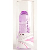 Фиолетовая гелевая насадка с шипами - 13 см. - Toyfa Basic - в Одинцово купить с доставкой