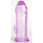 Фиолетовая гелевая насадка с шипами - 13 см. - Toyfa Basic - в Одинцово купить с доставкой