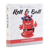 Стимулирующий презерватив-насадка Roll   Ball Strawberry - Sitabella - купить с доставкой в Одинцово