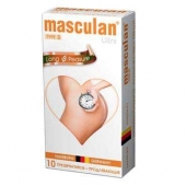 Розовые презервативы Masculan Ultra Long Pleasure с колечками, пупырышками и продлевающим эффектом - 10 шт. - Masculan - купить с доставкой в Одинцово