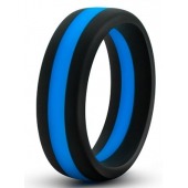 Черно-синее эрекционное кольцо Silicone Go Pro Cock Ring - Blush Novelties - в Одинцово купить с доставкой