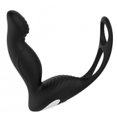 Черный вибромассажер простаты P-PLEASER W ERECTION ENHANCE - Dream Toys - в Одинцово купить с доставкой