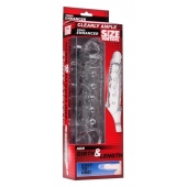 Прозразная закрытая насадка на пенис с поддержкой мошонки Clearly Ample Penis Enhancer - 22 см. - XR Brands - в Одинцово купить с доставкой