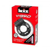 Чёрное эрекционное виброкольцо Luxe VIBRO  Африканский Эль Дьябло  + презерватив - Luxe - в Одинцово купить с доставкой
