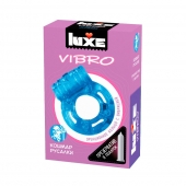 Голубое эрекционное виброкольцо Luxe VIBRO  Кошмар русалки  + презерватив - Luxe - в Одинцово купить с доставкой