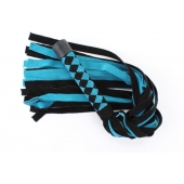 Черно-голубая замшевая плеть с ромбами на ручке - 58 см. - БДСМ Арсенал - купить с доставкой в Одинцово