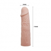 Закрытая телесная насадка-фаллос - 17 см. - Sex Expert - в Одинцово купить с доставкой