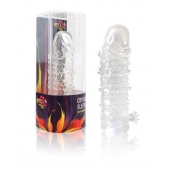 Закрытая прозрачная рельефная насадка Crystal sleeve - 13 см. - Erowoman-Eroman - в Одинцово купить с доставкой