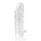 Закрытая прозрачная рельефная насадка Crystal sleeve - 13 см. - Erowoman-Eroman - в Одинцово купить с доставкой