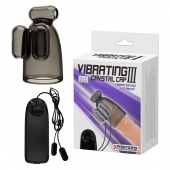 Дымчатая насадка-мастурбатор с вибрацией Vibrating Crystal Cap III - Baile - в Одинцово купить с доставкой