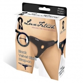 Черные плюшевые трусики для страпона - Lux Fetish - купить с доставкой в Одинцово