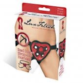 Трусики с красным сердечком для страпона - Lux Fetish - купить с доставкой в Одинцово
