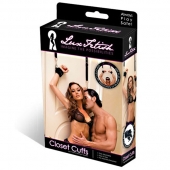 Черные фиксаторы с креплением к двери - Lux Fetish - купить с доставкой в Одинцово