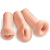 Комплект из 3 мастурбаторов All 3 Holes: вагина, анус, ротик - Pipedream - в Одинцово купить с доставкой