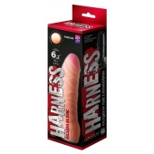 Телесная изогнутая насадка на Harness с коннектором BLACK LINE - 17 см. - LOVETOY (А-Полимер) - купить с доставкой в Одинцово