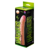Телесная изогнутая насадка на Harness с коннектором GREEN LINE - 18 см. - LOVETOY (А-Полимер) - купить с доставкой в Одинцово
