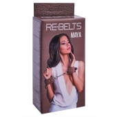 Коричневые кожаные наручники Maya - Rebelts - купить с доставкой в Одинцово