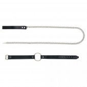 Черный поводок и чокер с кольцом Rada - Rebelts - купить с доставкой в Одинцово