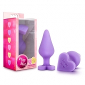Фиолетовая анальная пробка Naughty Candy Heart Do Me Now - 8,9 см. - Blush Novelties - купить с доставкой в Одинцово