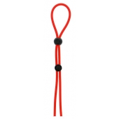 Красное лассо на пенис с двумя бусинами STRETCHY LASSO CAGE - Dream Toys - в Одинцово купить с доставкой
