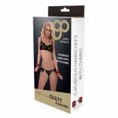 Красно-чёрные наручники на металлической цепочке - Blush Novelties - купить с доставкой в Одинцово