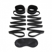 Чёрные манжеты для фиксации на кровати Bondage Bed Strap - Lux Fetish - купить с доставкой в Одинцово