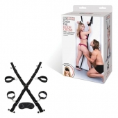 Чёрный набор для фиксации у двери - Lux Fetish - купить с доставкой в Одинцово