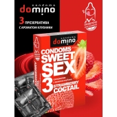 Презервативы для орального секса DOMINO Sweet Sex с ароматом клубничного коктейля  - 3 шт. - Domino - купить с доставкой в Одинцово