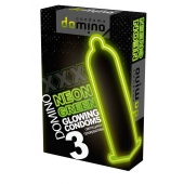 Презервативы DOMINO Neon Green со светящимся в темноте кончиком - 3 шт. - Domino - купить с доставкой в Одинцово