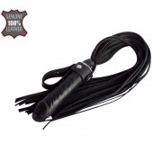 Черная плеть  Ковбой  с ручкой-фаллосом - 55 см. - Sitabella - купить с доставкой в Одинцово