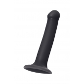 Черный фаллос на присоске Silicone Bendable Dildo M - 18 см. - Strap-on-me - купить с доставкой в Одинцово