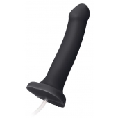 Черный фаллос с имитацией эякуляции Silicon Cum Dildo L - 19,6 см. - Strap-on-me - купить с доставкой в Одинцово