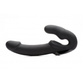 Черный безремневой страпон Urge Silicone Strap On с пультом ДУ - 24 см. - XR Brands - купить с доставкой в Одинцово
