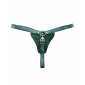 Изумрудные трусики с кольцом для страпона Ladys Arsenal - БДСМ Арсенал - купить с доставкой в Одинцово