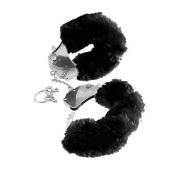 Металлические наручники Furry Love Cuffs с черным мехом - Pipedream - купить с доставкой в Одинцово