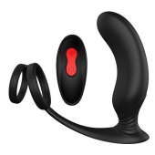 Черный массажер простаты REMOTE P-PLEASER - Dream Toys - в Одинцово купить с доставкой