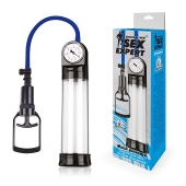 Прозрачная вакуумная помпа Sex Expert с манометром - Sex Expert - в Одинцово купить с доставкой
