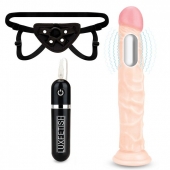 Регулируемые трусики с вибрирующей насадкой - 21 см. - Lux Fetish - купить с доставкой в Одинцово