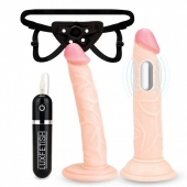 Регулируемые трусики с 2 насадками - 16 и 15 см. - Lux Fetish - купить с доставкой в Одинцово