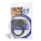 Черное двойное силиконовое кольцо С B GEAR - BlueLine - в Одинцово купить с доставкой