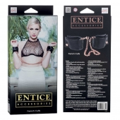 Черные мягкие наручники Entice French Cuffs с цепью - California Exotic Novelties - купить с доставкой в Одинцово