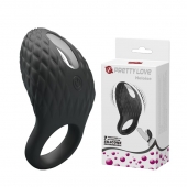 Черное эрекционное виброкольцо с рельефным дизайном Heloise - Baile - в Одинцово купить с доставкой