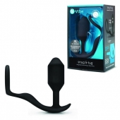 Черное эрекционное кольцо с анальным плагом Snug   Tug - b-Vibe - в Одинцово купить с доставкой