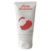 Лубрикант на водной основе с ароматом малины Love Protection Strawberry - 50 мл. - Lola Games - купить с доставкой в Одинцово