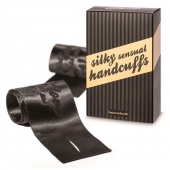 Черные ленты для связывания SILKY SENSUAL HANDCUFFS - Bijoux Indiscrets - купить с доставкой в Одинцово