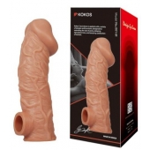 Телесная насадка на фаллос с фиксацией мошонки EXTREME SLEEVE - 15,6 см. - KOKOS - в Одинцово купить с доставкой