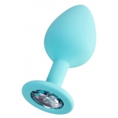 Мятная анальная втулка Brilliant с прозрачным кристаллом - 8 см. - ToyFa - купить с доставкой в Одинцово