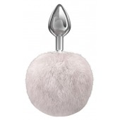 Серебристая анальная пробка с белым пушистым хвостиком Twinkle - Lola Games - купить с доставкой в Одинцово